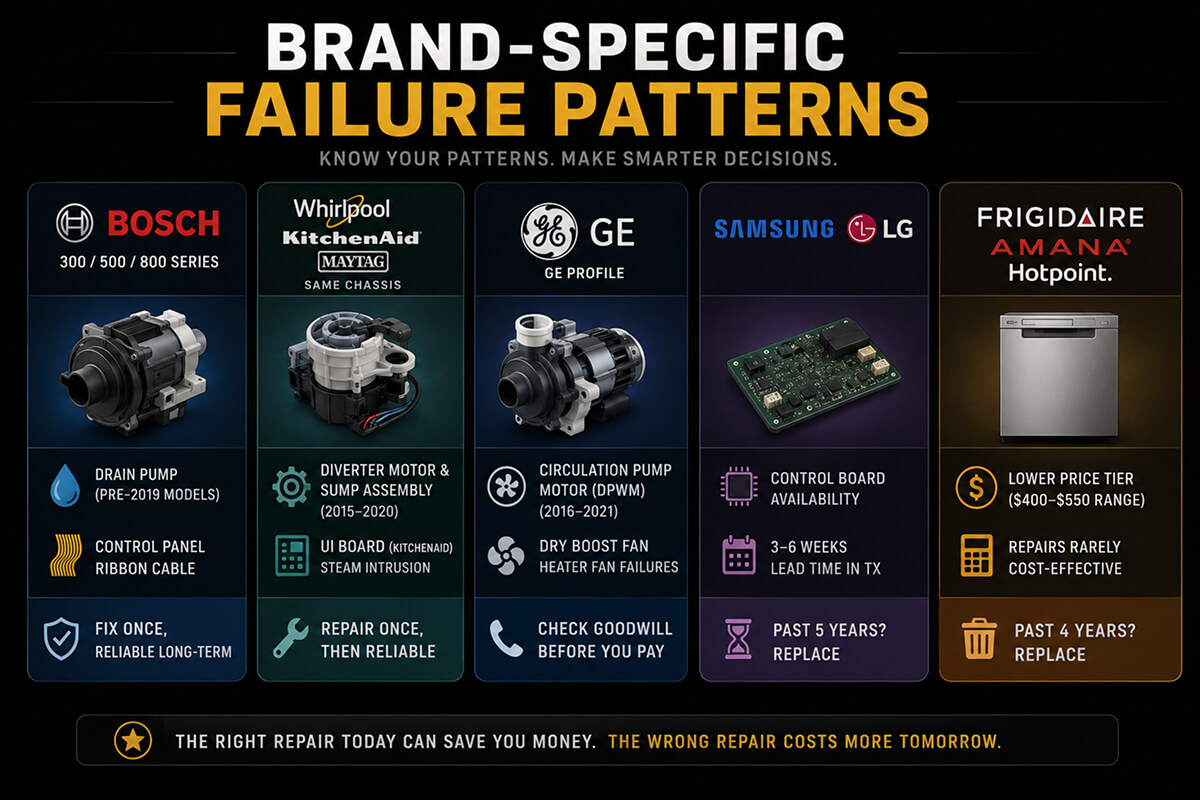 Dishwasher Failure Patterns Infographic