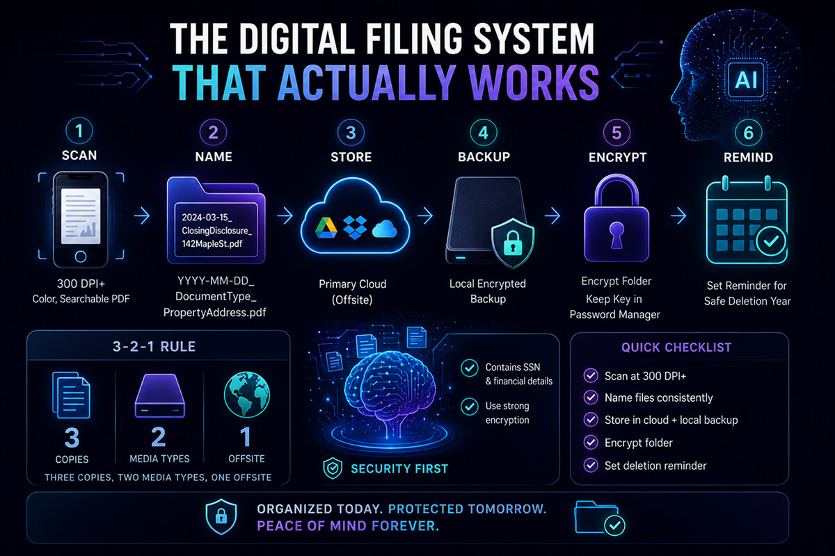 AI filing system with secure cloud storage.