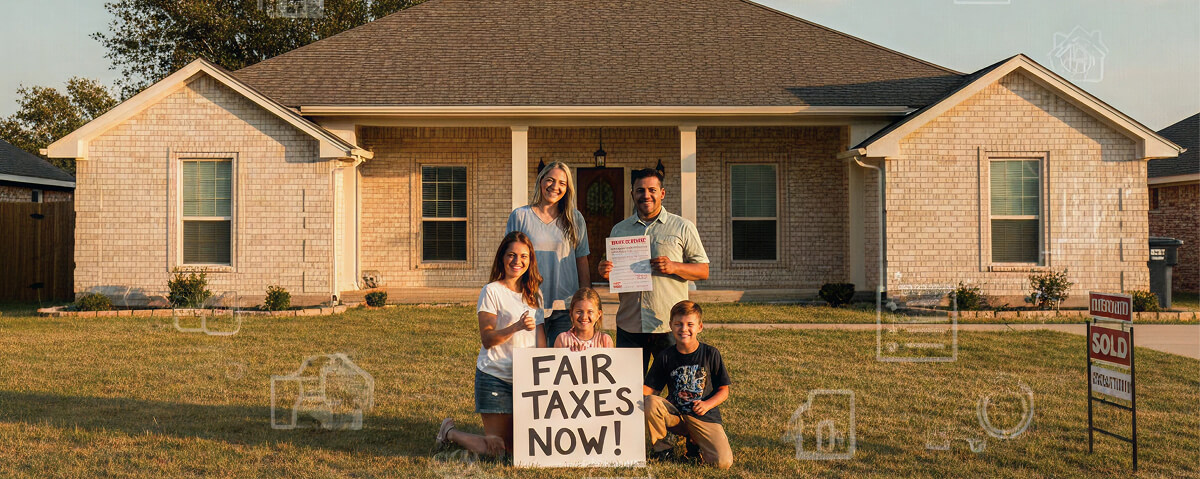 Texas single-family home representing property tax protest topic